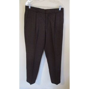 Thomas Nash Wool Blend Debenhams Dress Pants Size 34 X 32 Single Pleat Drk Brown